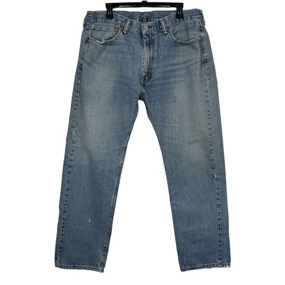 Levi's Other - Levis 505 Regular Straight Men's 38x32 Light Wash Denim Blue Jeans‎ Zip *read